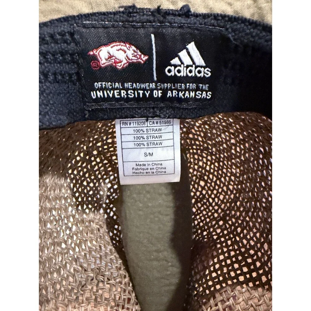 Adidas Arkansas Razorbacks Straw Hat Red Band Hog Logo NCAA One Size